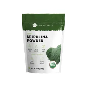 Kate Naturals Organic Spirulina Powder for Immune Support and Antioxidants. Nutrient Dense Superfood Supplement (8 oz, USDA Certified, Non-GMO, Gluten- Free)