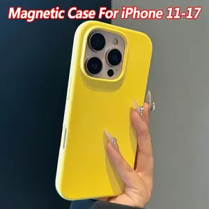 Magnetic Liquid Protective Shockproof Phone Cover Cellphone Casing Suitable for Smartphone Iphone 17 Air, 17 Pro Max, 16 Pro Max, 16E, 15, 14, 13, And 12 Pro Max 11, Compatible with Wireless Charging Accessories