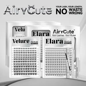 Elara | Velure AiryCute Natural Wear Lash Clusters | Ultra-Soft Seamless Thin Band, Waterproof, Long-lasting | Perfect For Beginners | Easy, Natural Glam Look | Stay Comfy And Secure All Day | Must-Have Clusters