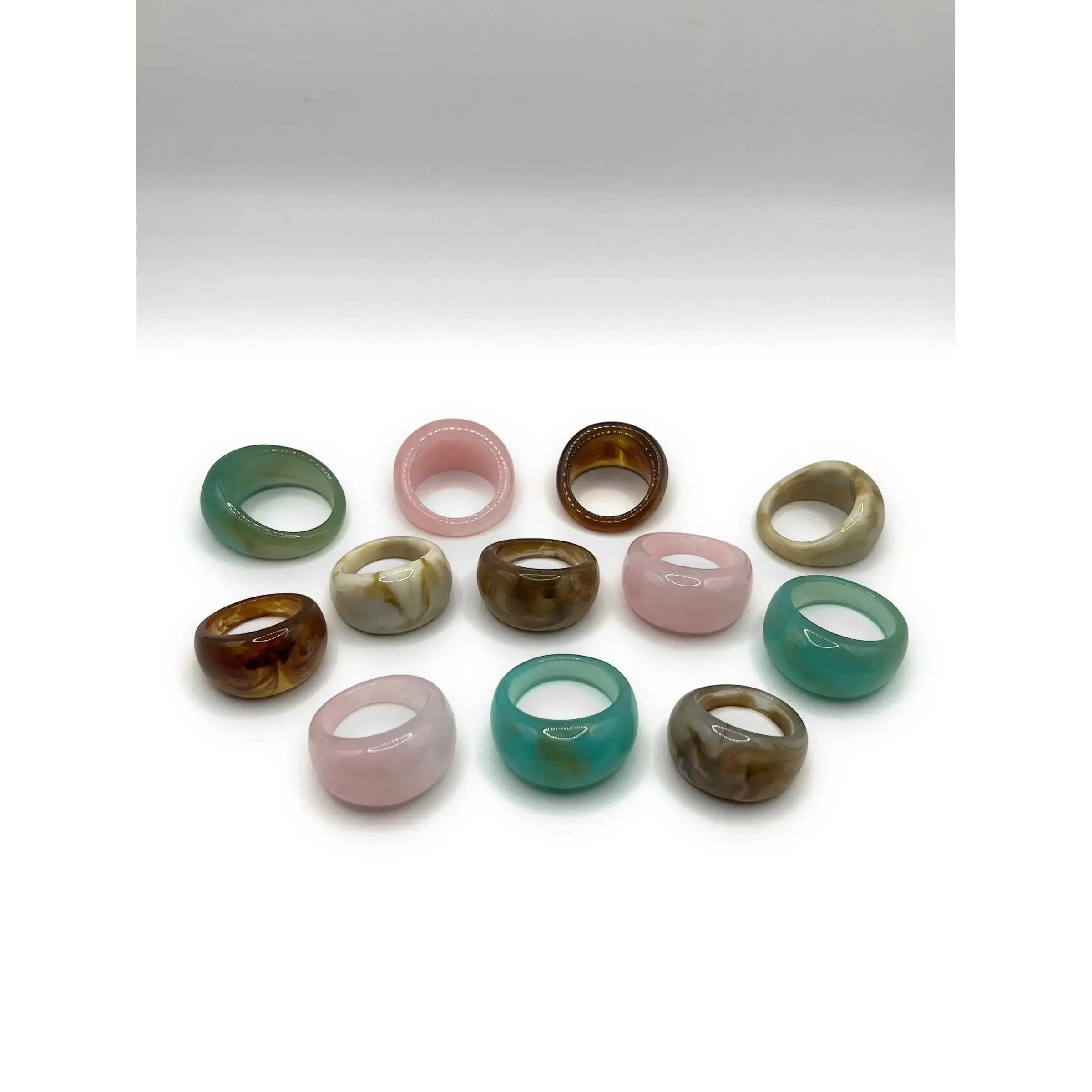 Statement Ring | Chunky | Oversized | Retro | Plastic | Pink | Green | Brown | Gift