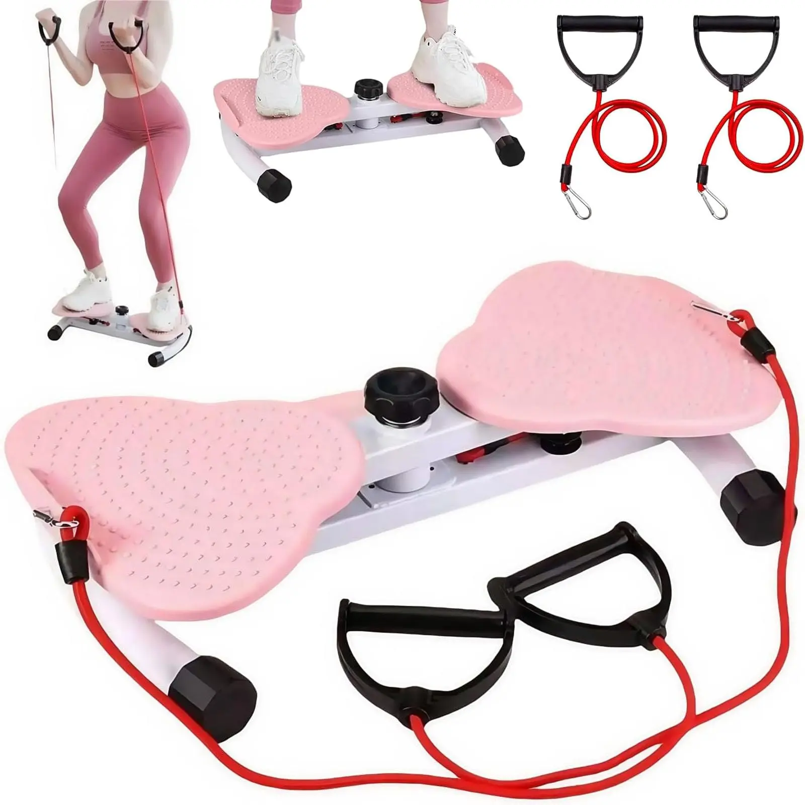 Abdominal twist machine, abdominal twist board with resistance bands - 300-pound capacity home fitness equipment. Non-slip, suitable for both women and men.