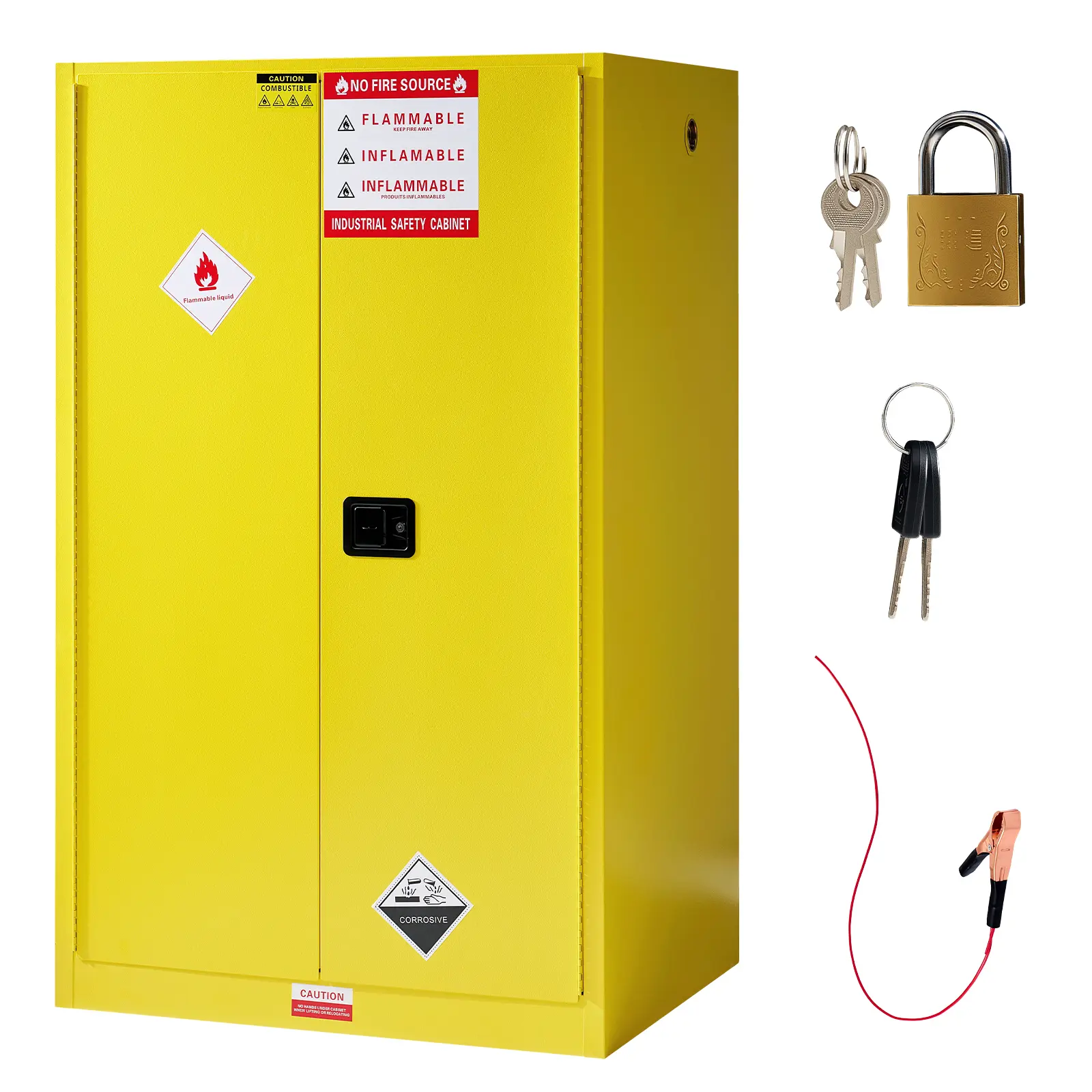 VanAcc 32-40/45/100 Gal Flammable Cabinet, Cold-Rolled Steel, Adjustable Shelves, OSHA & CE Certified for Industrial, Commercial, Laboratory, and Institutional Use, Yellow #homemakeover