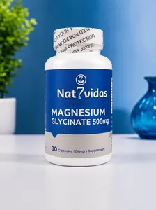 Nat7vidas Magnesium Glycinate 500mg - 30 Capsules Dietary Supplement for Health Support