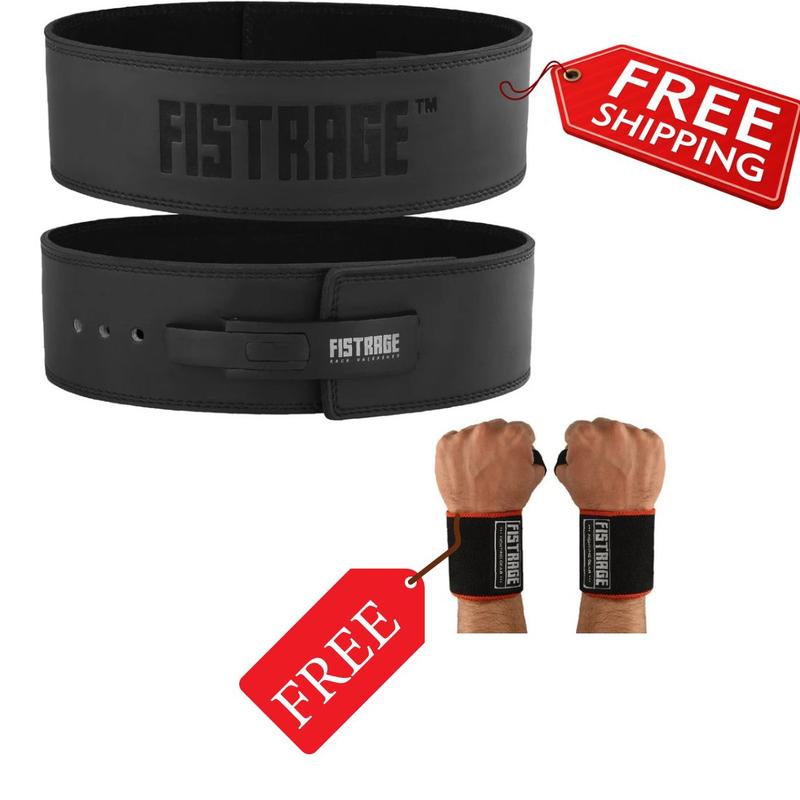 Powerlifting Weight Lifting Lever Buckle Leather Belt for Heavy Lifting, Strength Training & Powerlifting. Perfect for Gym Gear, Workout, Training, Muscle Gain, Squats, Deadlifts, Strength Goals, Bodybuilding, Crossfit, and Weightlifting.