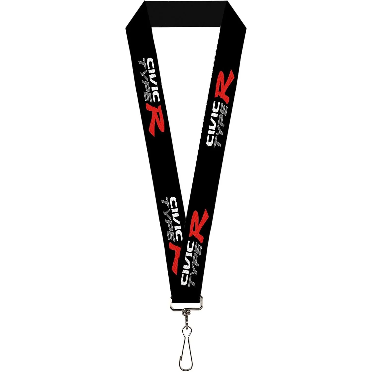 Buckle-Down Honda Lanyard | Civic Type R Black White Gray Red 1in Wide Stretchy ID Badges Keys