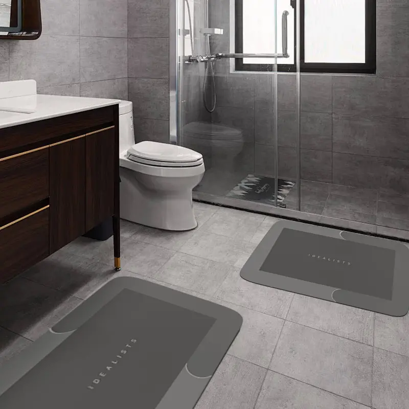 2-Piece Diatomaceous Earth Bath Mat Set - Quick-drying, Non-slip, Soft and Comfortable Bathroom Floor Mats, Suitable for Bathrooms, Showers, Doorways, Kitchen Floors, and As A Non-slip Mat; Also Great for Winter Home Decor and Christmas Gifts.