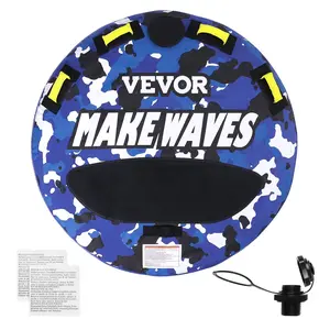 Father's Day Gift Spring new arrivals Towable Tube for Boating, 340 lbs, 1-2 Riders Inflatable Boat Tubes and Towables, 51.8" Round Water Sport Towable Tube for Boat to Pull, Full Nylon Cover, EVA Grab Handles and Speed Safety Valve