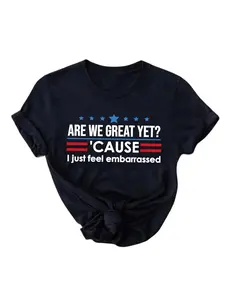 Anti-Political Protest Graphic Tee, Democrat Activist Fashion Top, Casual Long Sleeve Fitted Shirt, Comfortable Daily Wear