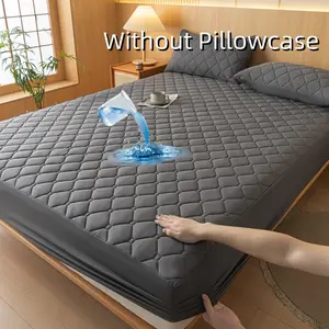 Waterproof Quilted Mattress Protector Cover, Soft Breathable Bedding, Ideal for Bedroom, Guest Room, Apartment, School, Families with Children & Pets