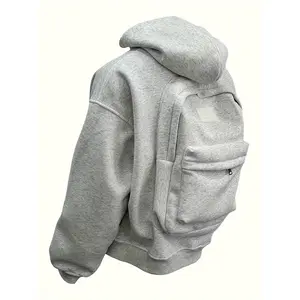 Bmuvlss Men'S Heavy-Duty 300lb Capacity Backpack Hooded Jacket - Lightweight Full-Zip Travel Coat with Backpack Attachment, Loose Fit Gym & Commuting Coat, Machine Washable Outdoor Windbreaker for Weekend Trips, Hiking, and Daily Wear - Durable Casual Out