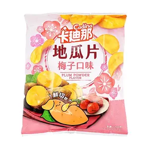 CADINA Plum Flavored Sweet Potato Chips - Taiwanese Snack, 125g, Sweet & Sour Plum Aroma, Crispy & Refreshing
