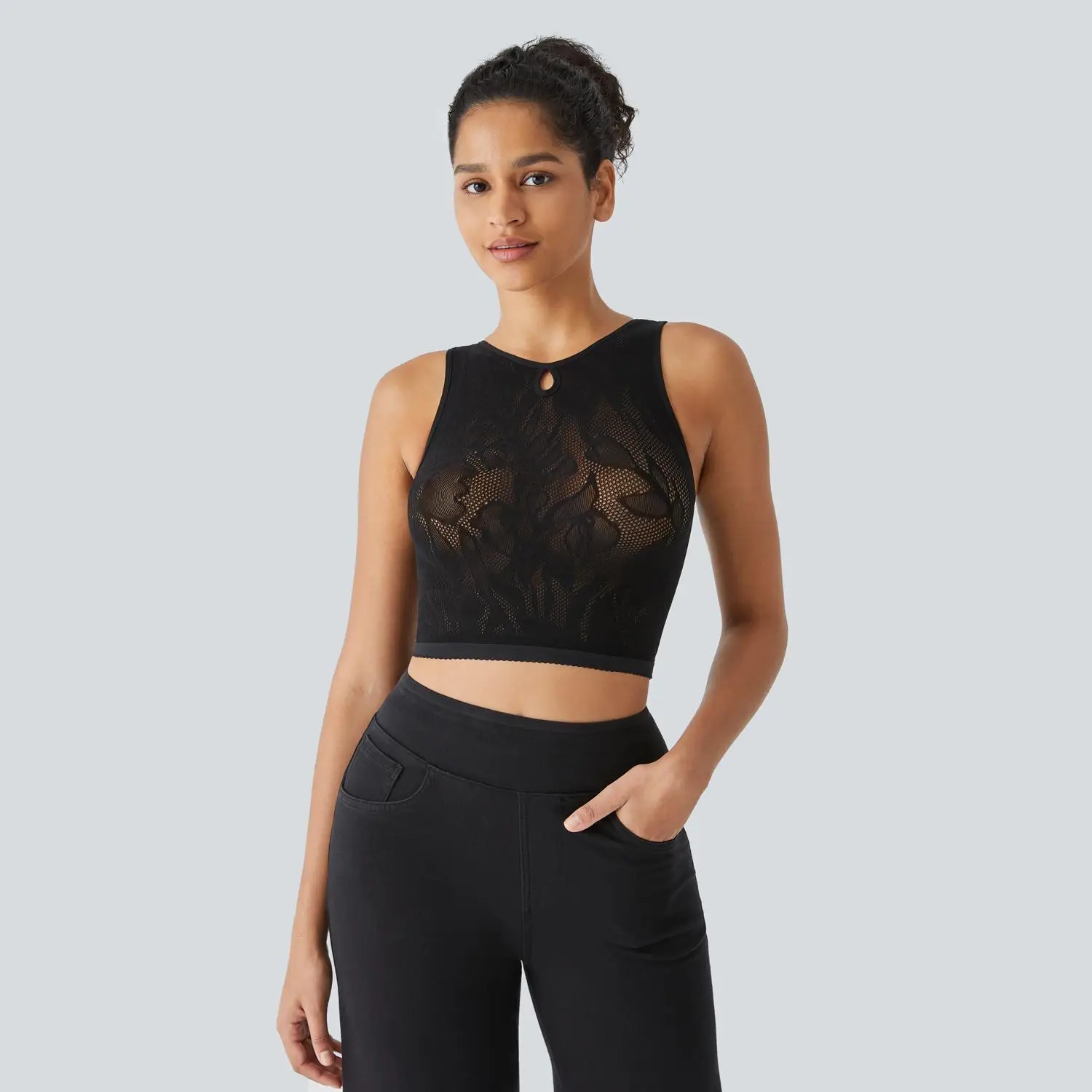 Halara Seamless Flow Cut Out Cropped Casual Tank Top#TikTokShopBacktoSchool