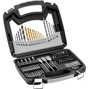 101-Piece Drill and Screwdriver Bits Set with Spiral Drill Bits, Assorted Metal Tool Kit, Organized Carrying Case Included, Suitable for Wood, Metal Drilling or Screw Driving