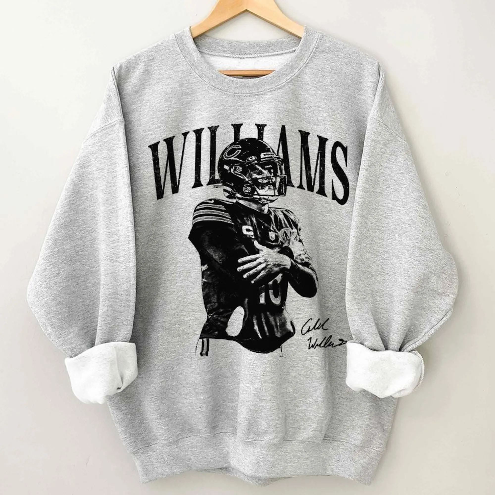 Vintage Caleb Williams Sweatshirt, Game Day Football Graphic Sweatshirt, Funny Retro Football Gift Unisex