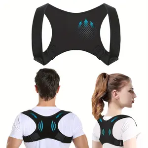 Unisex Adjustable Back Posture Corrector with Shoulder Straps Thickened Pads Breathable Non-Slip Lower Back Support Belt for Men Women Sitting Standing Travel