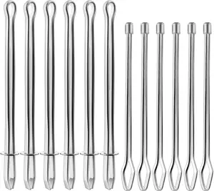 12 count Metal Drawstring Threader Tool with Clip - Bodkin Sewing Tool for Elastic, Rope and Hoodie String