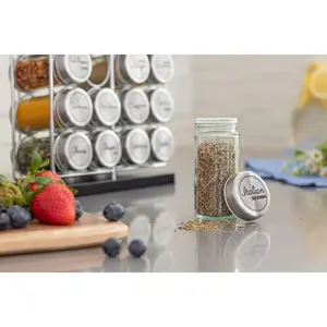 Orii Spice Labels - Clear Round - 160 Pre-printed +20 Blank