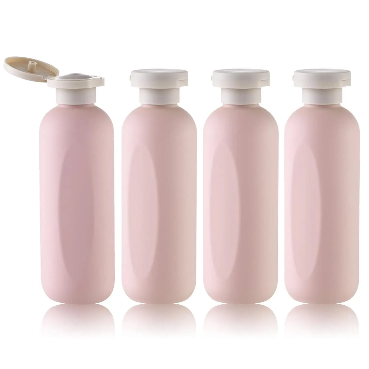 6.7oz Travel Shampoo Bottle, Empty Plastic Squeeze Bottles with Flip Cap, 4 count Lotion Container for Toiletries