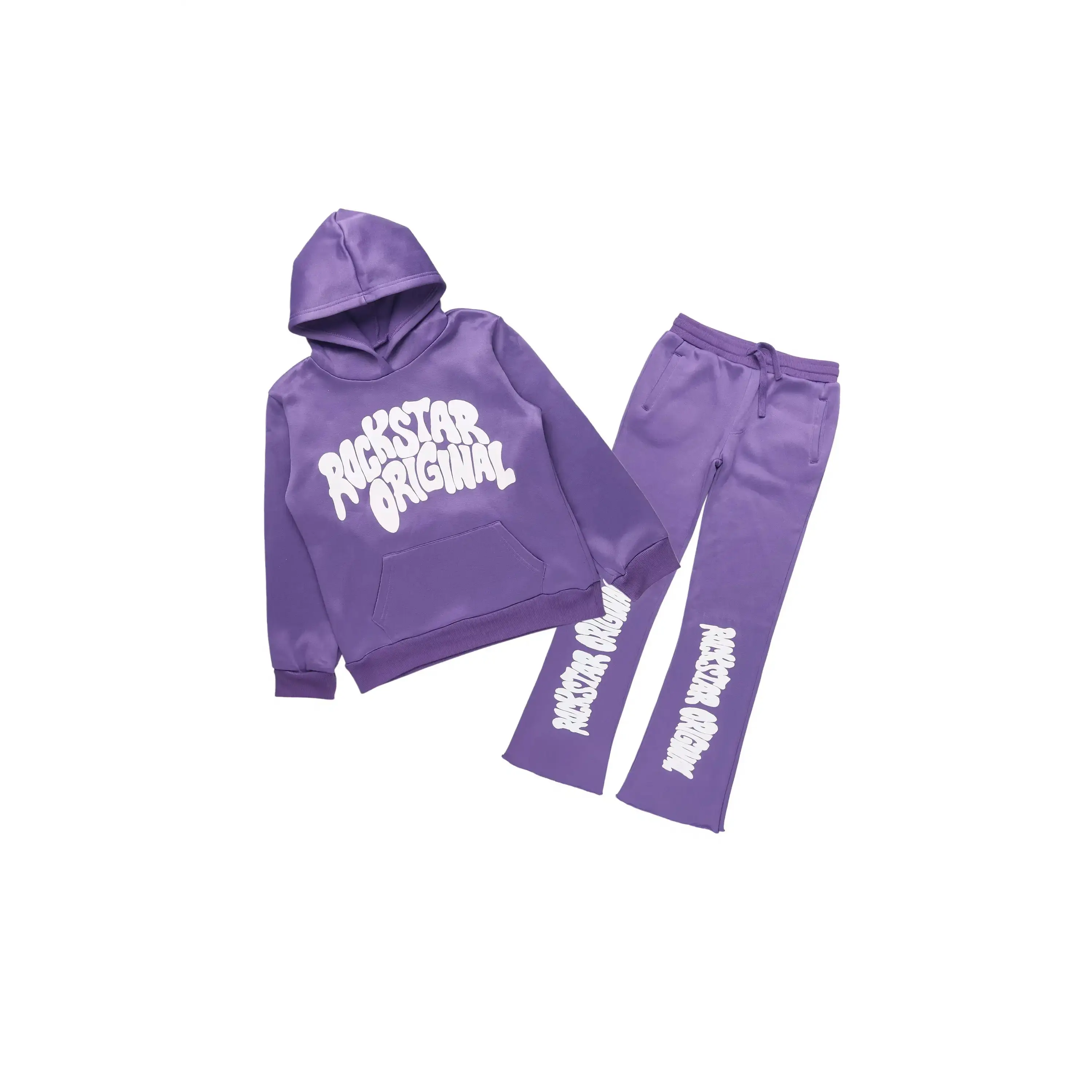 Girls Monique 2.0 Purple/White Hoodie/Stacked Flare Track Set Girls Monique 2.0 Purple/White Hoodie/Stacked Flare Track Set