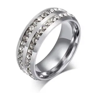 Silver Double CZ Lined Ring