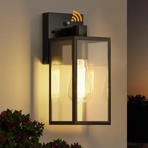 Dusk to Dawn Outdoor Lighting Fixtures, Exterior Front Porch Light, Black Sensor Wall Sconce Lamp, Waterproof Wall Lantern, Anti Rust Outside Coach Lights for House, Doorway, Garage