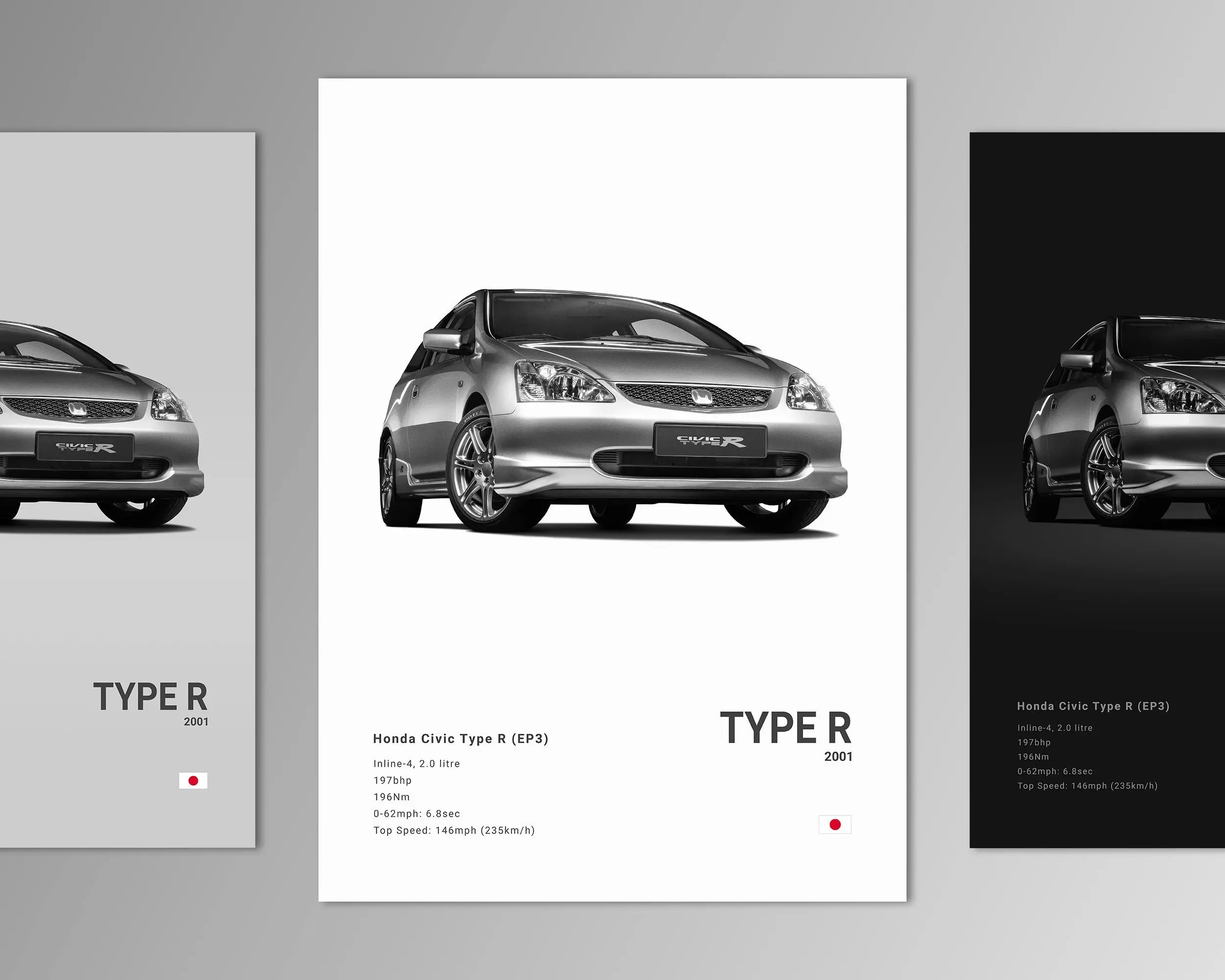 Honda Civic Type R EP3 Poster No Frame Print | Wall Art | Car Photography