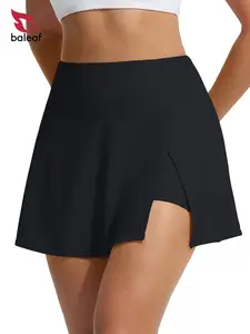 BALEAF Women's High Waisted Swim Skirts Tummy Control Swimsuits Quick Dry Bathing Suit with Pocket Liner Modest Swimming Bottoms