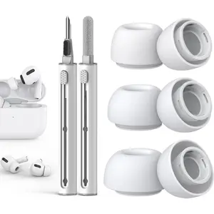Compatible with AirPods Pro 2nd/1st Generation Replacement Ear Tips,with Noise Reduction Hole & Built-in dust Guard Screen,for USB-C Charging Case with Cleaner kit -3 Sizes (S/M/L)-Whiite