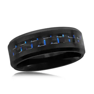 Black & Blue Carbon Fiber Ring