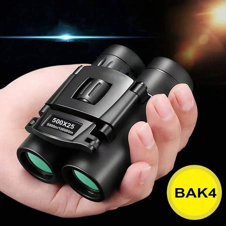 Binoculars Long Range Folding Mini Binoculars 500x25 Mini Binoculars, Mini Telescope BAK4 Prism, Waterproof