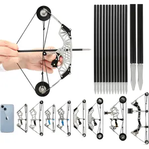 Multiple Sizes Archery Compound Bow and Arrow Set Training Bow RH/LH for Outdoor Sports Hunting Shooting Entertainment Fun Gift (8.6" Bow)