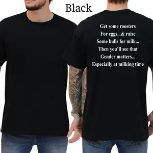Get Roosters And Bull To See Gender T-Shirt, Mens Shirts Funny, Conservative Political Graphics Tee, Patriotism Graphics Shirt, Men's Gifts, Casual Menswear, For Men