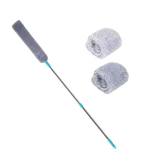 Adjustable Length Duster - 60" Retractable Handle with 2 Reusable Cloths, Reaches Ceiling Corners & Under Furniture Without Bending
