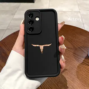 Case for Samsung S24 ultra plus S25 S23 S22 Ultra Plus Bull Skull Advanced fashion gift Pocket-Friendly Shockproof Silicone Protective Softcase