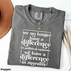 Political Opinion Quote Comfort Colors T-Shirt - We No Longer Have A Difference Shirt, Difference in Morality TShirt, Political Differences Tee, Protest Rally T, Democrat Gift