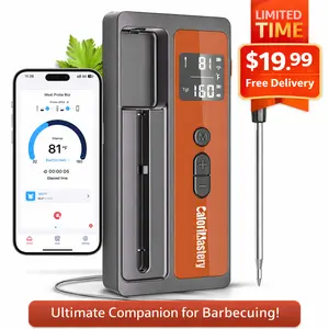 Wireless Smart Bluetooth Meat Thermometer Digital for BBQ, Grill, Oven, Smoker, 500ft Range Cooking Thermometer with Ultra-Thin Wireless Meat Probe, Smart Convenience,Perfect for Steak, Chicken