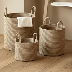 Foldable Handwoven Weaving Laundry Basket with Handle, Large Capacity Round Folding Storage Basket, Available in and, Multi-Purpose Use, Handcrafted