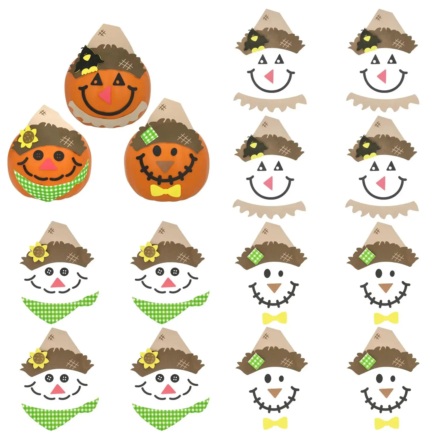 1/4" - 5 1/2" Scarecrow Pumpkin Decorating Foam Craft Kit - Makes 12