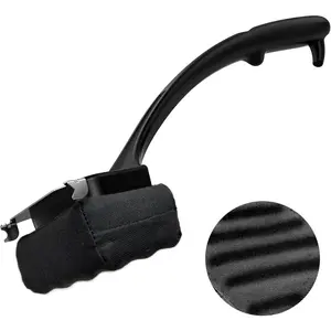 Grill Brush for Outdoor Grill, Steam Grill Cleaner Bristle Free with Scraper, Replaceable Cleaning Head & Heat-Resistant Handle, Grilling Gift for Dad, Men - Black