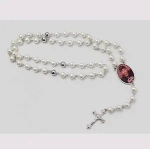 Memorable  Rosary Photo Necklaces for Baptism Catholic Gifts DIY Jewelry