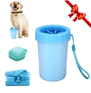 5pcs portable easy cleaning pet claw cup, with foam bath brush, and durable silicone pet bath tools for cats and dogs Adjustable Silicone Pet Massage Brush