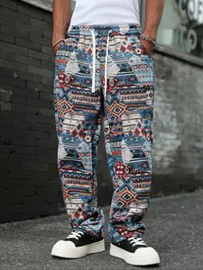 Men's Casual Jacquard Long Pants, Comfortable Fitted Design, Perfect for Daily Wear & Outdoor Activities, Stylish Men's Clothing