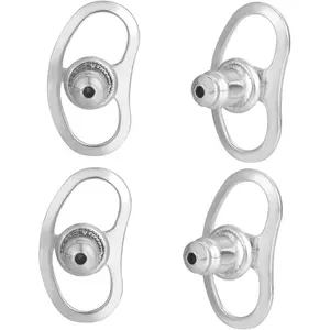 Earring Backs for Droopy Ears,  Locking  Earring Backs Replacements for Studs Large Earring Backings 4 count Tight Earring Lifter Backers for Heavy Earrings,White