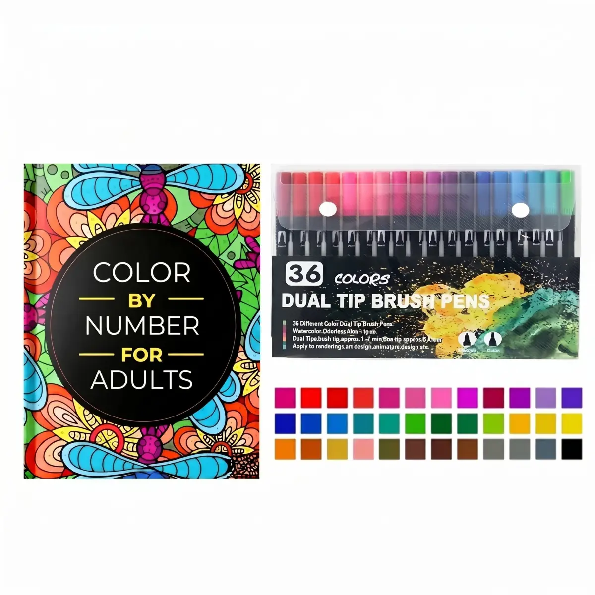 Adult DIY Coloring Craft Set, 75 Mandala Floral Animal Patterns, Stress Relief Art Therapy Drawing Kit, Relax Creative Handicraft Gift for Adult Relaxation