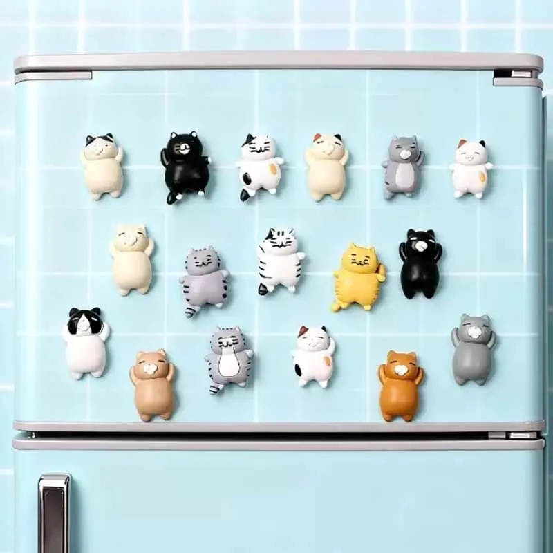 10pcs Fridge Magnets Featuring Lounging Kitty Cats, Cute Magnets, Decorative Magnets, Magnetic Item for Kitchen Office Whiteboards, Storage Cabinets, And Dishwashers, They Make Great Kitchen And Home Decor, Perfect Holiday Gifts