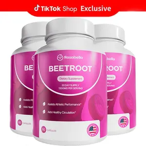 Rosabella Organic Beetroot Capsules - 1300mg Beetroot Powder, 3 Pack 180 Capsules, 90-Day Supply