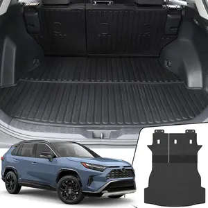 Cargo Mat with Backrest Mat for Toyota RAV4 2019-2024 2025 (Include Hybrid)  Mat Accessories, All Weather TPE Trunk Cargo Liner Trunk Mat with Seat  Mat (Trunk Mat with Backrest Mat)