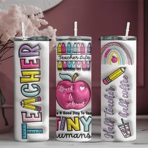 Colorful Insulated Travel Cup Perfect for Teachers Stylish 20oz Stainless Steel Tumbler with Lid and Straw for Hot or Cold Beverages Ideal Christmas Gift