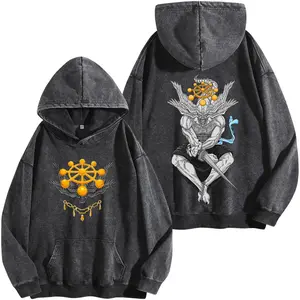 Mahogara Character Print Unisex Washed Hoodie, Jujutsu Kaisen Mahogara Graphic Unisex T Shirt