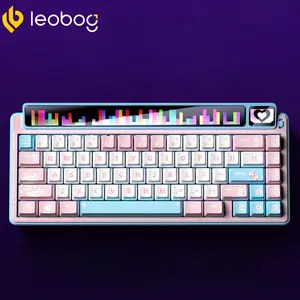 LEOBOG AMG65 Mechanical Gaming Keyboard with Dual Screen, Wireless Bluetooth Three-mode Hot-swap Switches for Enhanced Typing Experience,65% Wireless Small Custom Keyboard RGB, Hot Swappable for Windows Laptop PC Mac